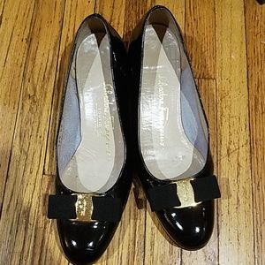 Salvatore Ferragamo Black Patent Classic Shoe